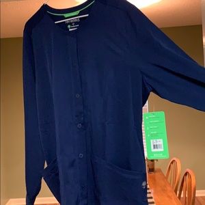 HH WORKS navy scrub jacket